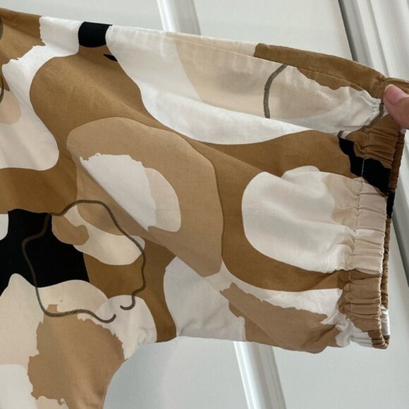 Emily McCarthy Poppy Top Abstract Cheetah Cotton Neutral Contemporary Size Large - Picture 4 of 16